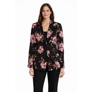 Calvin Klein Womens Floral Blazer Jacket Size 6